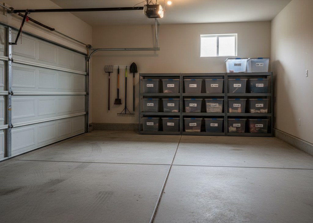 The same Chattanooga garage swept clean and empty after junk removal